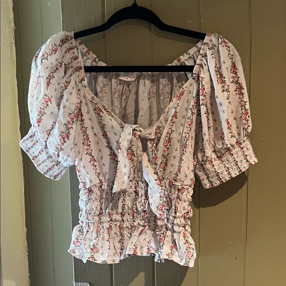 Sienna Sky Floral Tie-Front Blouse